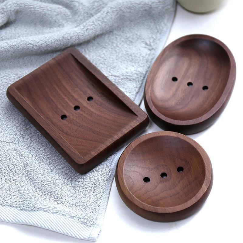 Natural Walnut Soap Plate - Nordic Side - 