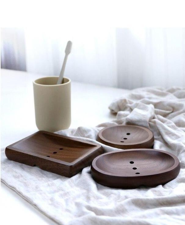 Natural Walnut Soap Plate - Nordic Side - 