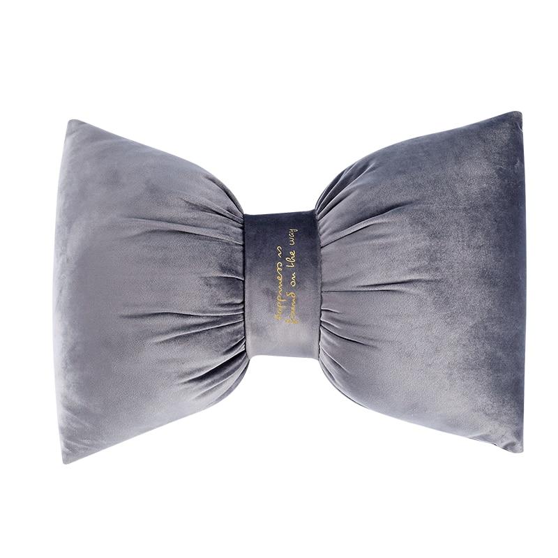 Aria - Bow Knot Neck Support Velvet Pillow - Nordic Side - 02-12, best-selling, modern-pieces