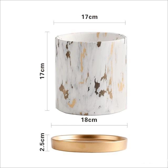 Gold Marble Pot - Nordic Side - 