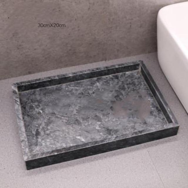 Gamela - Marble Texture Bathroom Storage Tray - Nordic Side - BATH, Bed & Bath