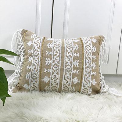 Linen Embroidered Pillow Case - Nordic Side - Bedroom, Living Room, not-hanger, Pillows