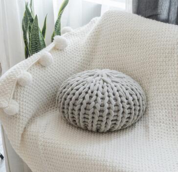Knitted Pouf - Nordic Side - Decor, Living Room, not-hanger, Pillows