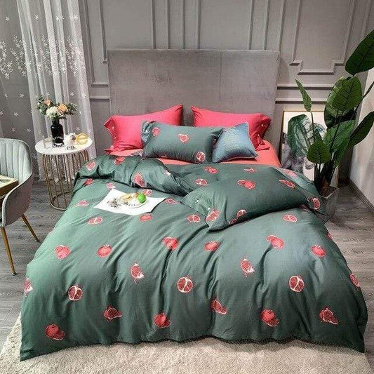 Pomme Red Duvet Cover Set - Nordic Side - bed, bedding, spo-default, spo-disabled