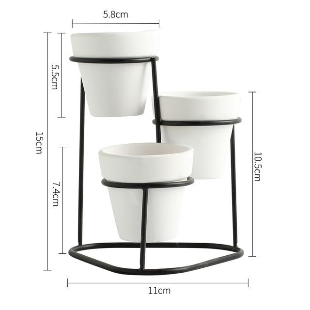 Elora - Modern 3 in 1 Pottery Planters - Nordic Side - Modern Planters