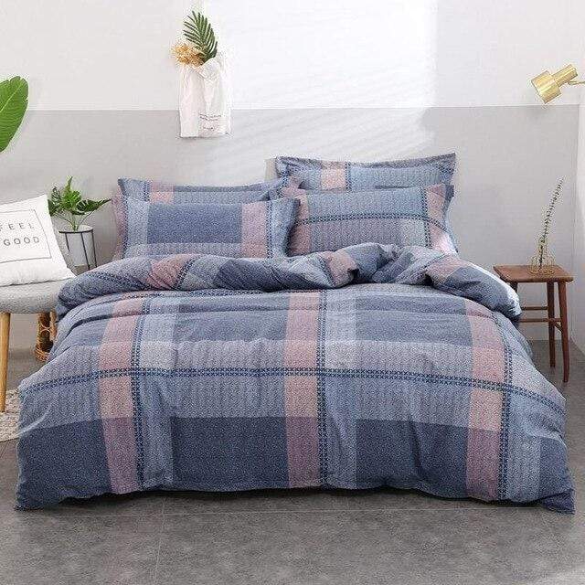 Checkered Rome Duvet Cover Set - Nordic Side - bed, bedding, spo-enabled