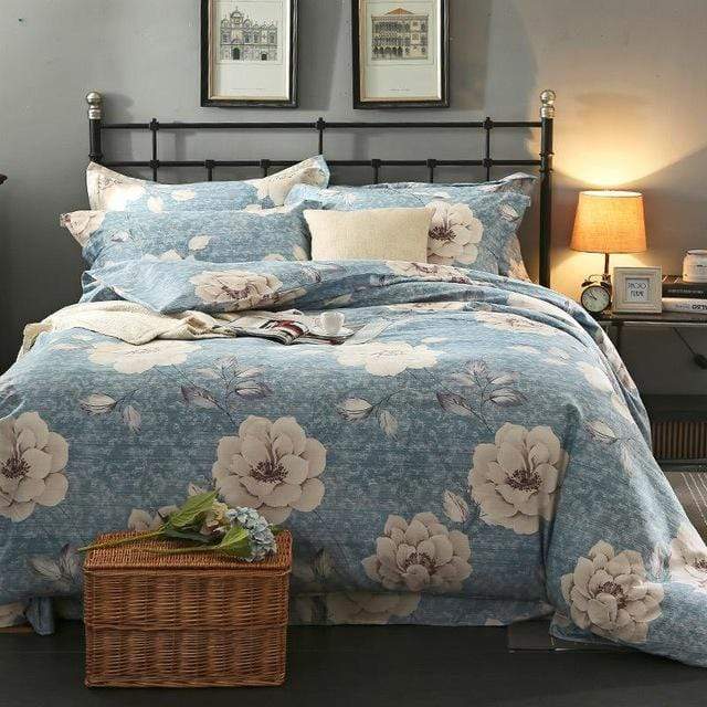 Floral Chise Duvet Cover Set - Nordic Side - bed, bedding, spo-enabled