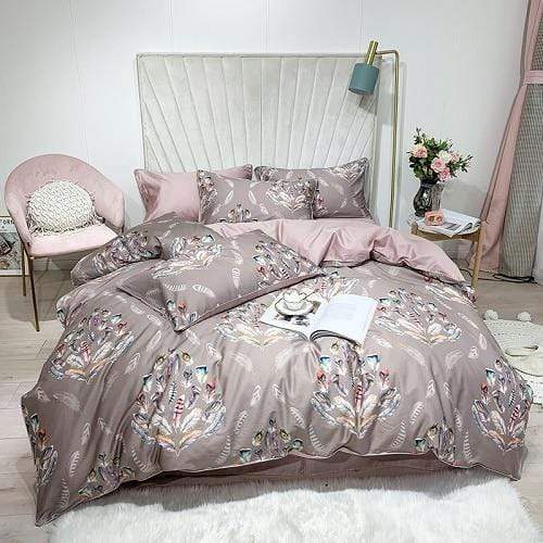 Feather Silk Duvet Cover Set - Nordic Side - bed, spo-disabled