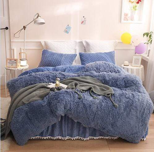 Shaggy Premium Duvet Cover Set - Nordic Side - bed, bedding, duvet