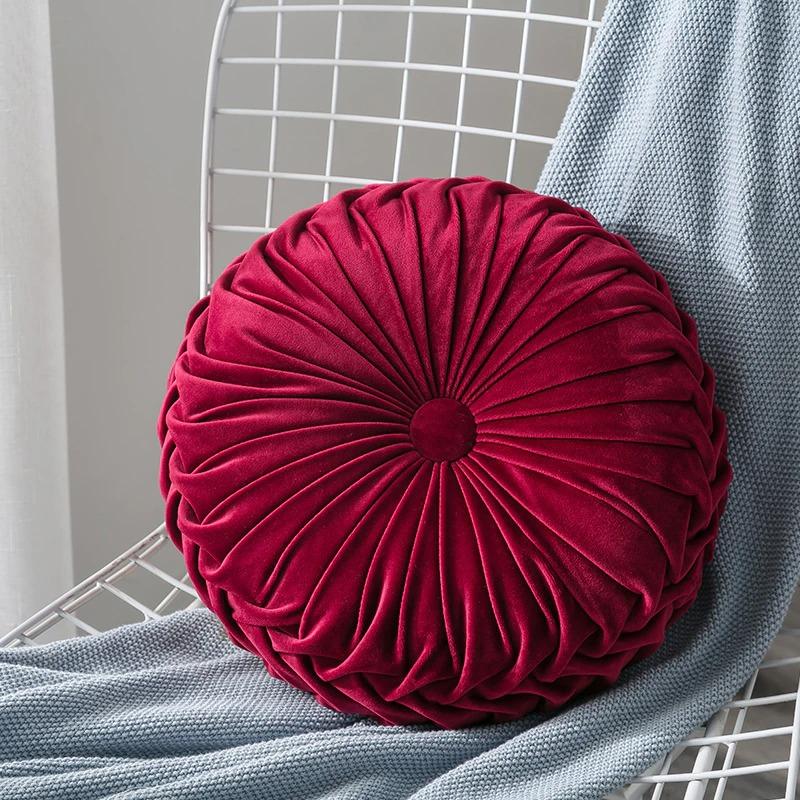 Round Tufted Velvet Cushion
